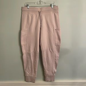 Reebok Joggers size L blue pink fleece